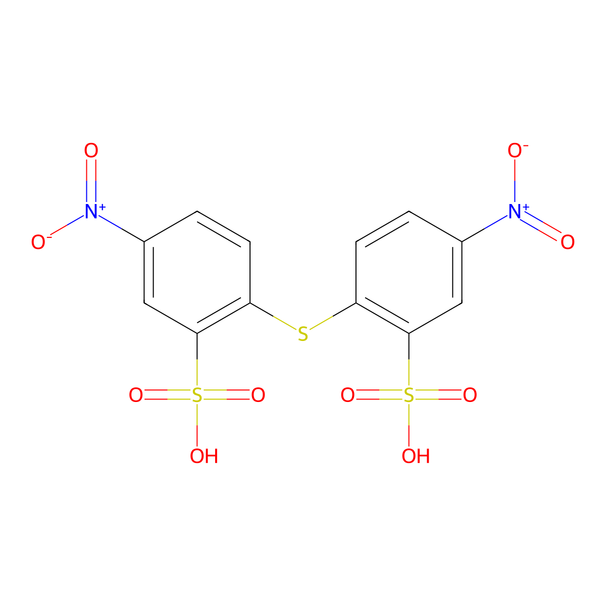 Benzenesulfonic acid, 2,2'-thiobis(5-nitro- molecular structure, CAS 63216-88-6