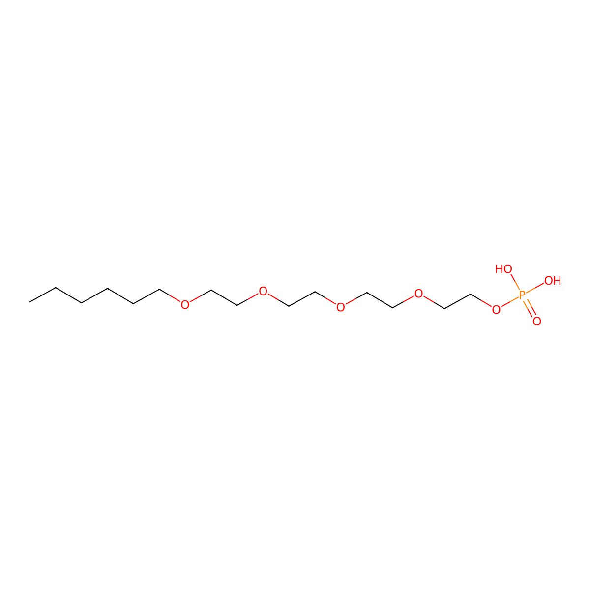 3,6,9,12-Tetraoxaoctadecan-1-ol, dihydrogen phosphate molecular structure, CAS 63217-12-9