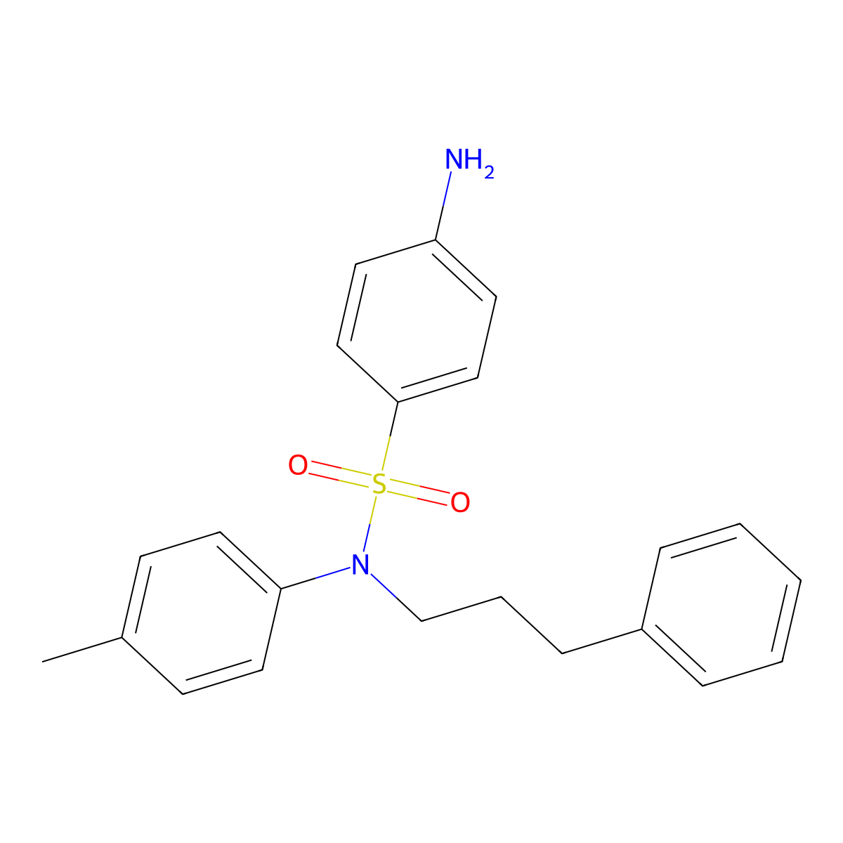 Benzenesulfonamide, 4-amino-N-(4-methylphenyl)-N-(3-phenylpropyl)- molecular structure, CAS 63217-26-5