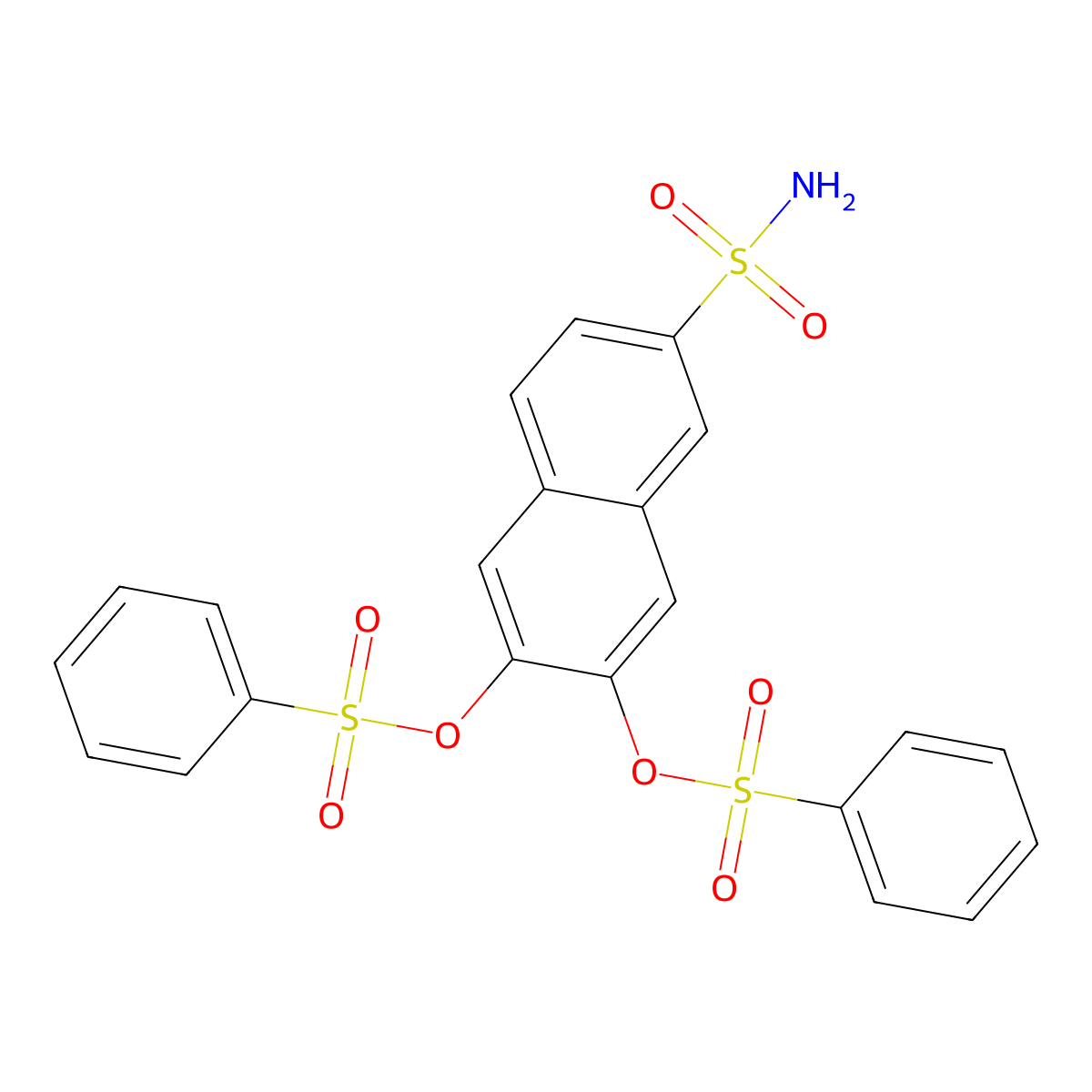 6,7-Bis((phenylsulfonyl)oxy)-2-naphthalenesulfonamide molecular structure, CAS 63217-38-9