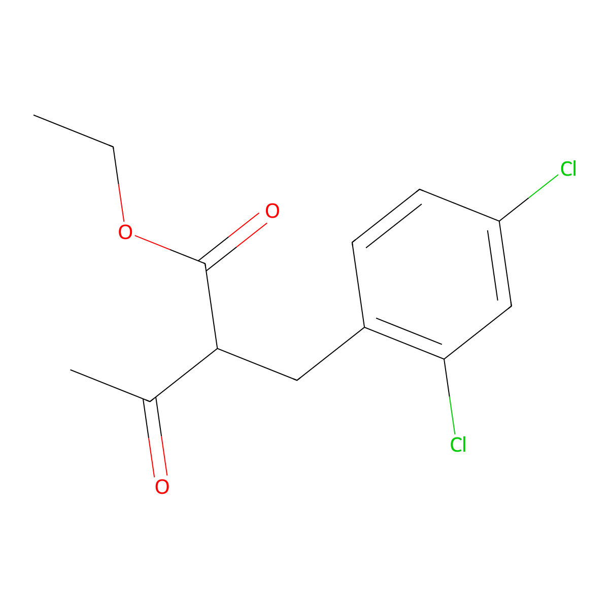 Ethyl 2-(2,4-dichlorobenzyl)-3-oxobutanoate molecular structure, CAS 63218-45-1