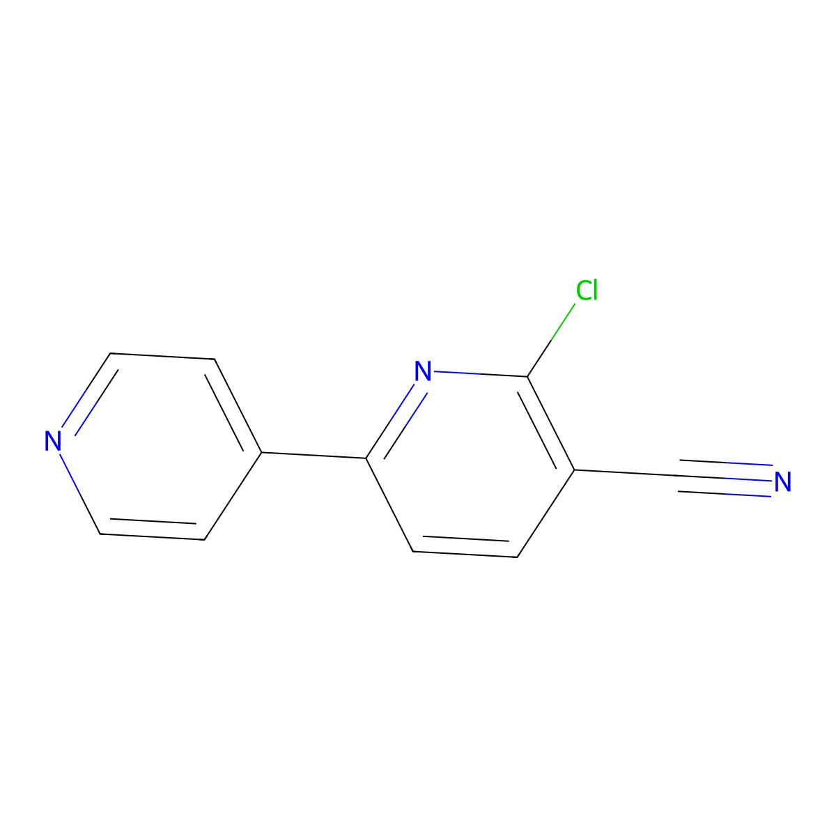 2-Chloro-6-(pyridin-4-yl)pyridine-3-carbonitrile molecular structure, CAS 63219-03-4