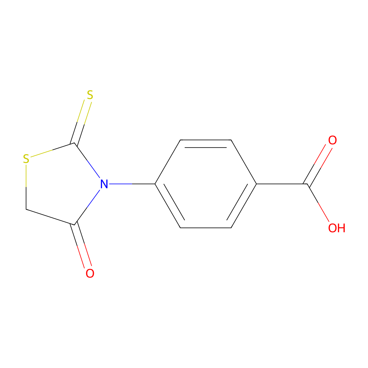4-(4-Oxo-2-sulfanylidene-1,3-thiazolidin-3-yl)benzoic acid molecular structure, CAS 6322-60-7