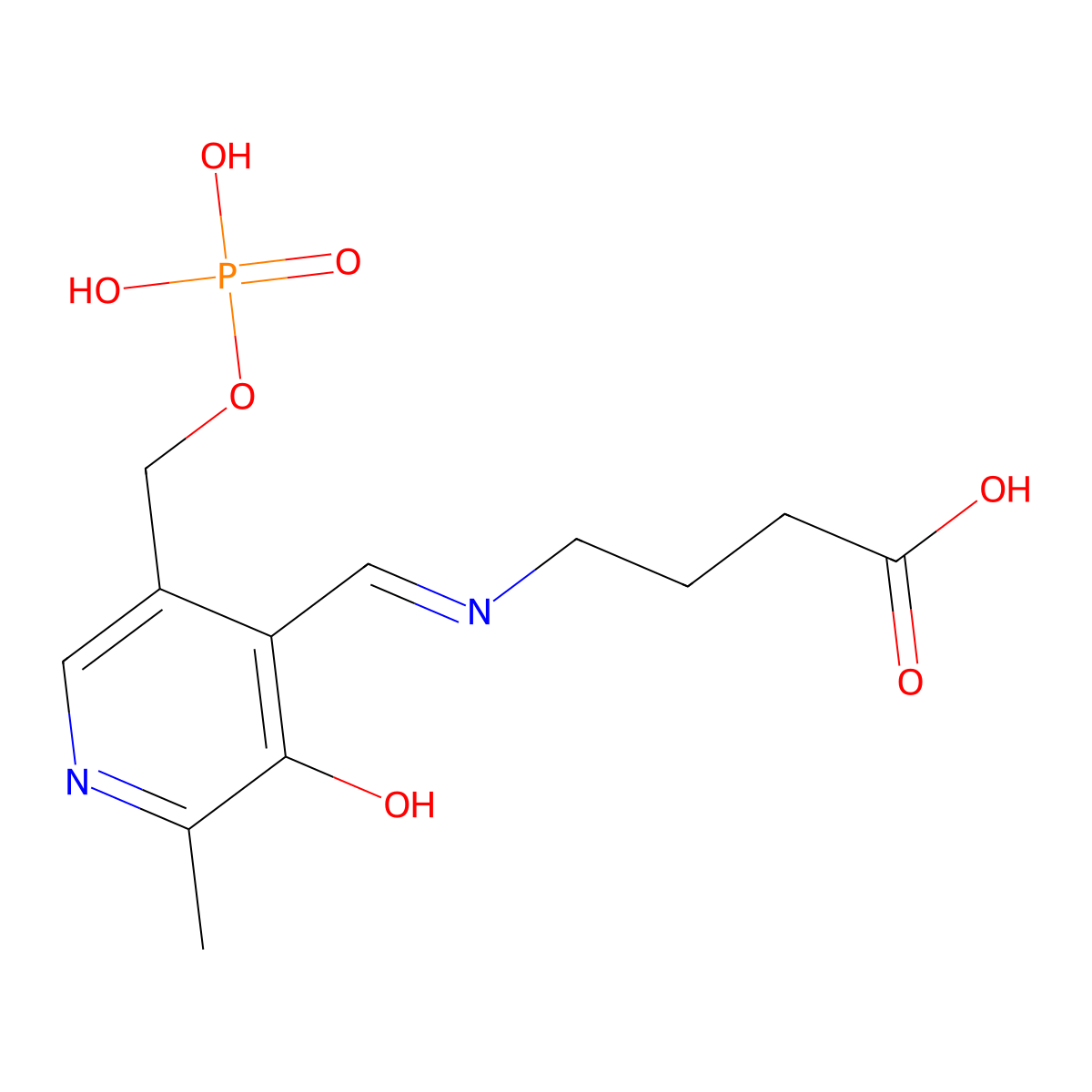 Pyridoxal phosphate gamma-aminobutyrate molecular structure, CAS 63221-68-1