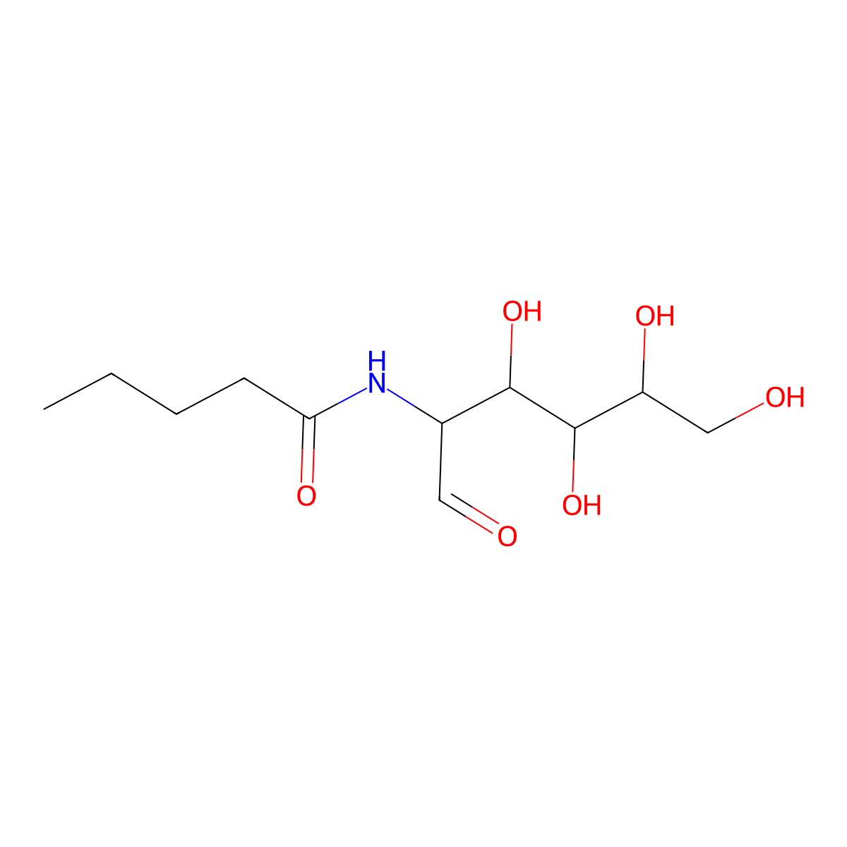 N-Valeryl-D-glucosamine molecular structure, CAS 63223-57-4