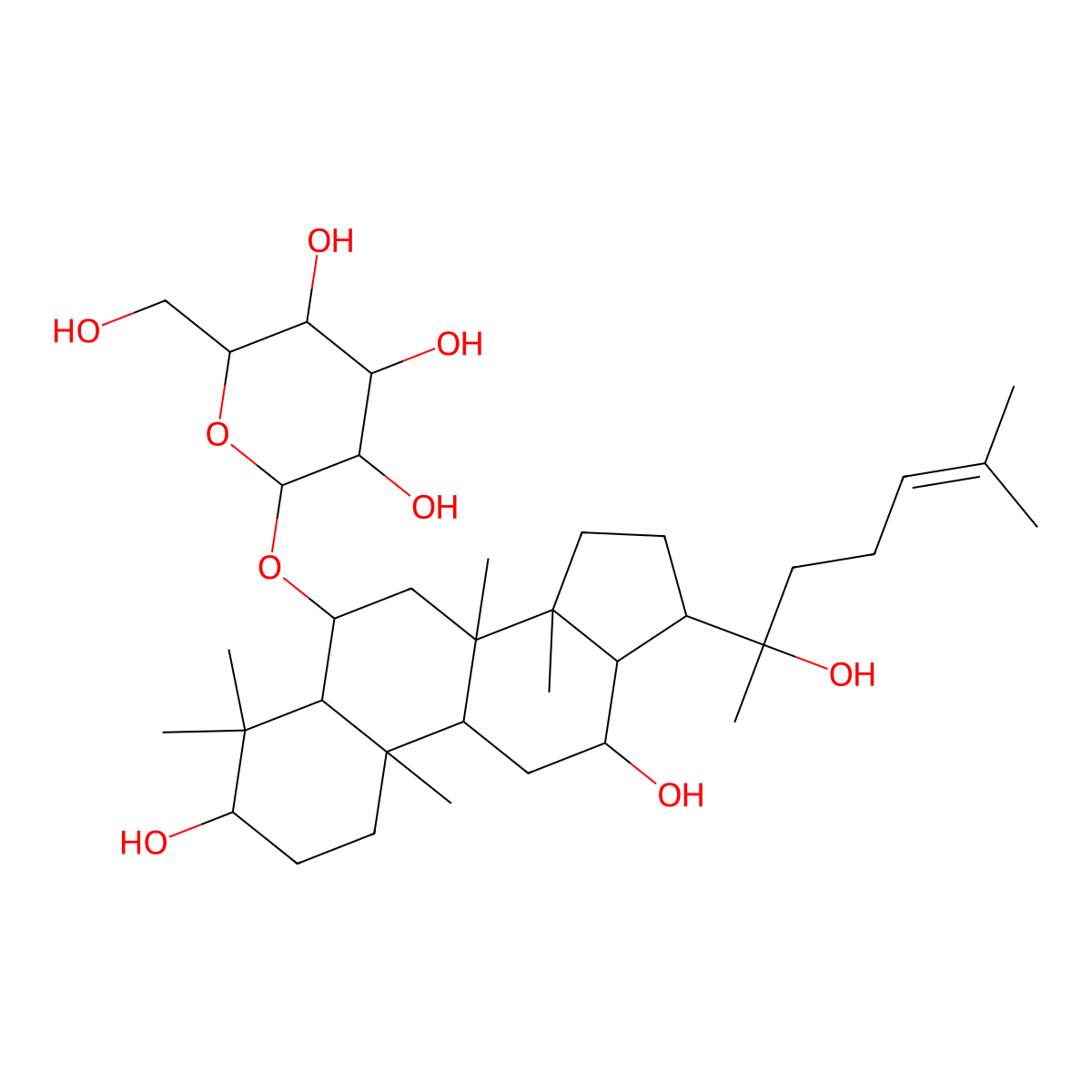 Ginsenoside Rh1 molecular structure, CAS 63223-86-9
