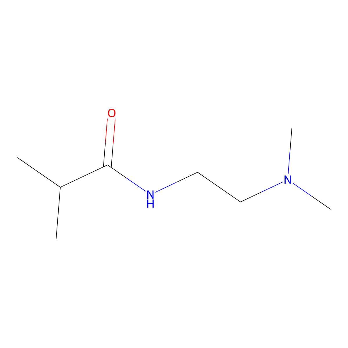 Propanamide, N-(2-(dimethylamino)ethyl)-2-methyl- molecular structure, CAS 63224-17-9