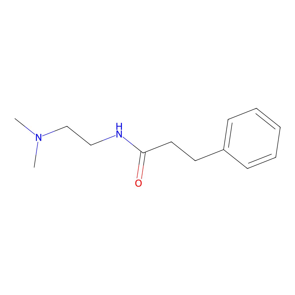 Benzenepropanamide, N-(2-(dimethylamino)ethyl)- molecular structure, CAS 63224-24-8