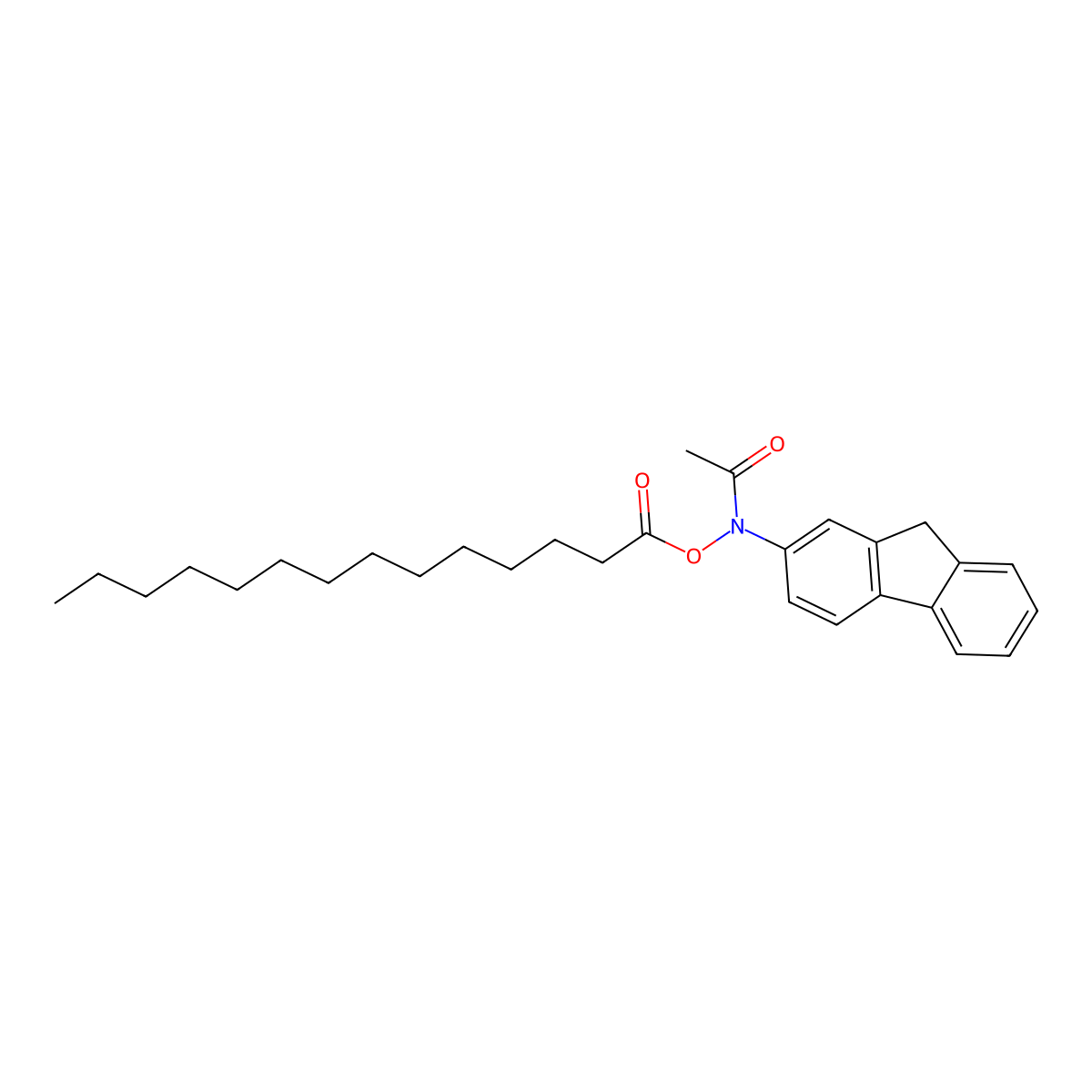 N-myristoyloxy-N-acetyl-2-aminofluorene molecular structure, CAS 63224-44-2