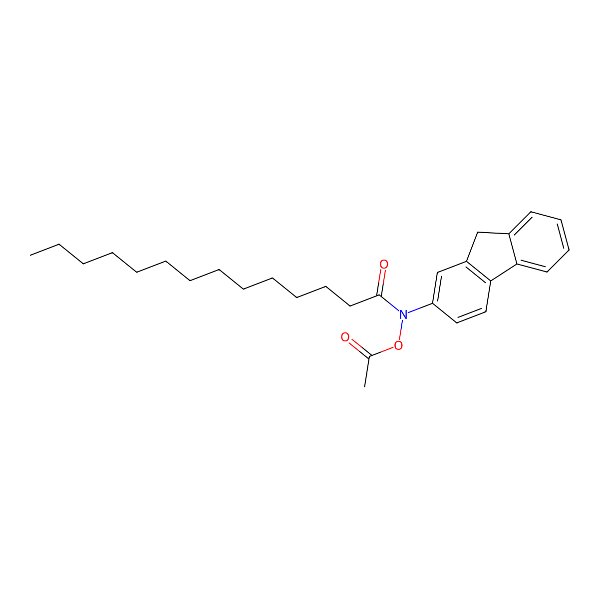 N-acetoxy-N-myristoyl-2-aminofluorene molecular structure, CAS 63224-45-3