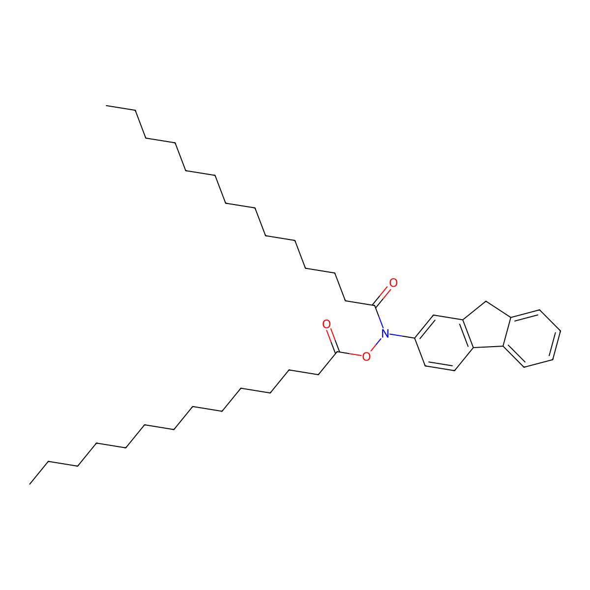 N-Myristoyloxy-N-myristoyl-2-aminofluorene molecular structure, CAS 63224-46-4