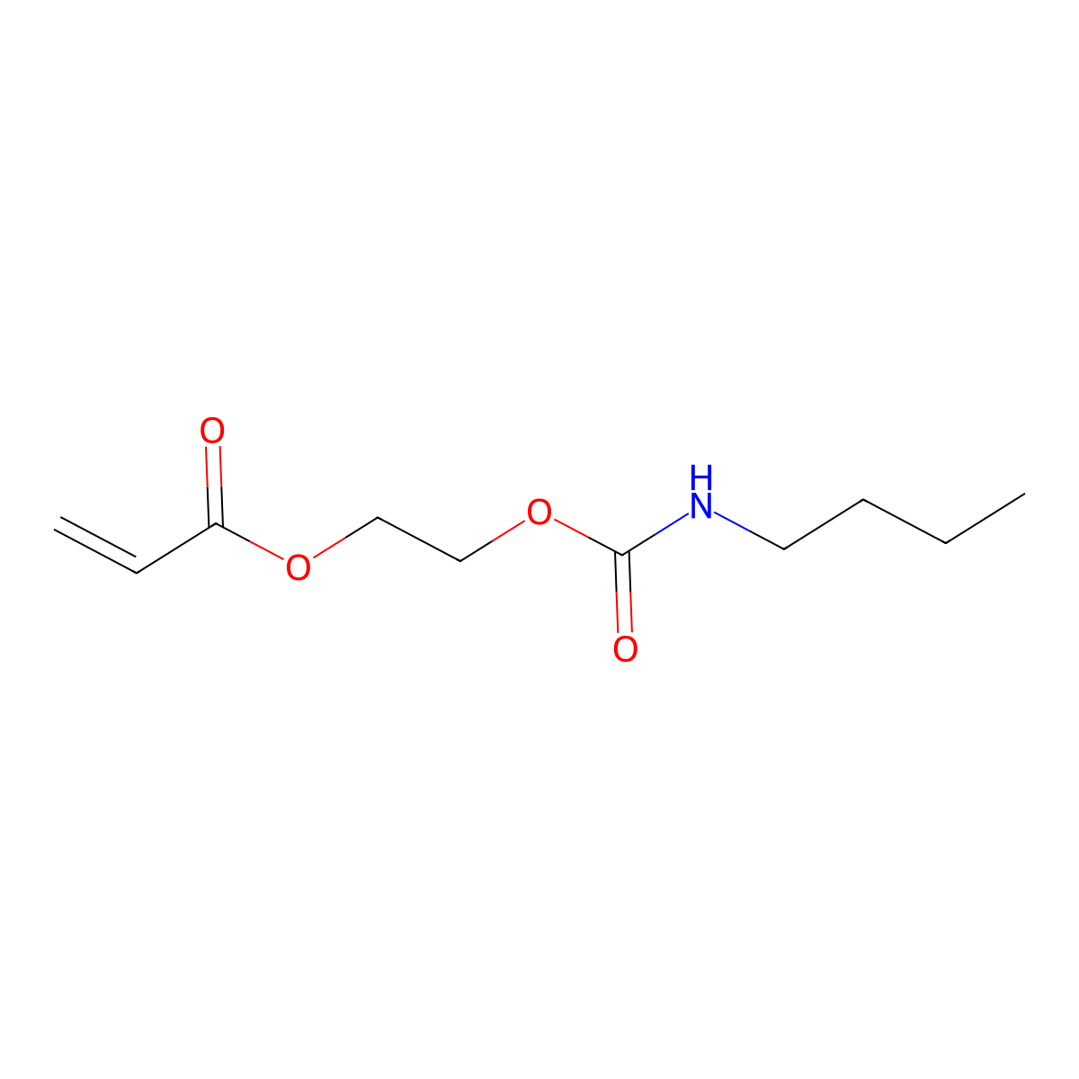 2-Acryloyloxyethyl butylcarbamate molecular structure, CAS 63225-53-6