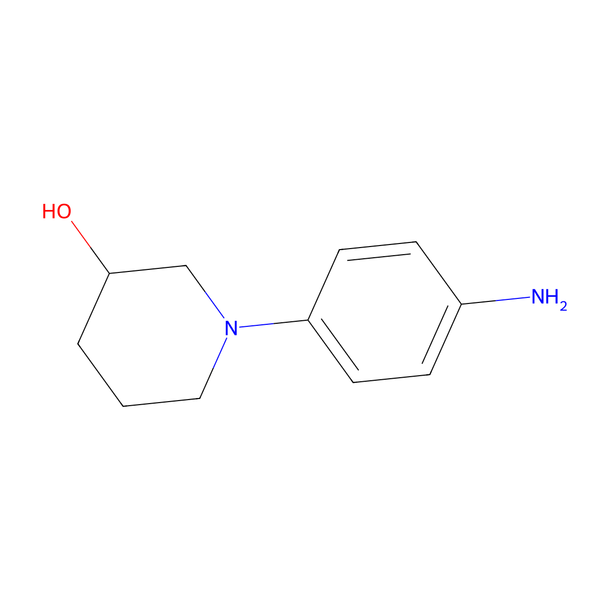1-(4-Aminophenyl)piperidin-3-ol molecular structure, CAS 63226-14-2