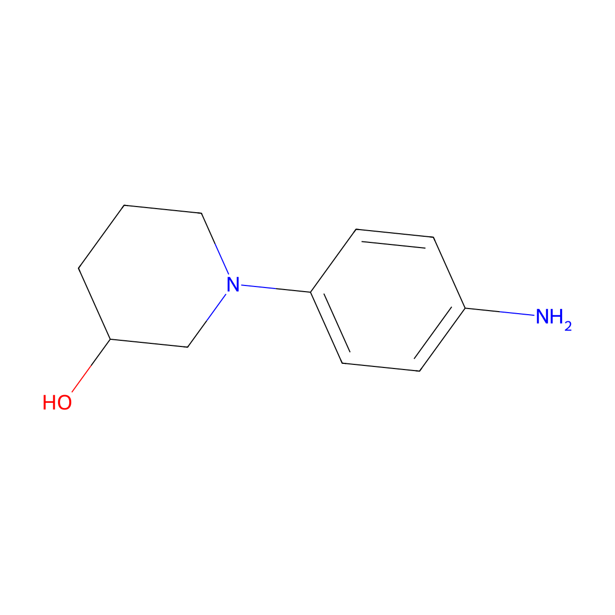 1-(4-Aminophenyl)piperidin-3-ol molecular structure, CAS 63226-14-2