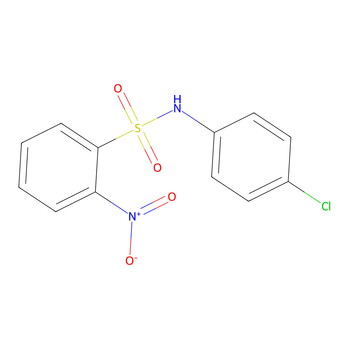 N-(4-chlorophenyl)-2-nitrobenzenesulfonamide molecular structure, CAS 63228-67-1