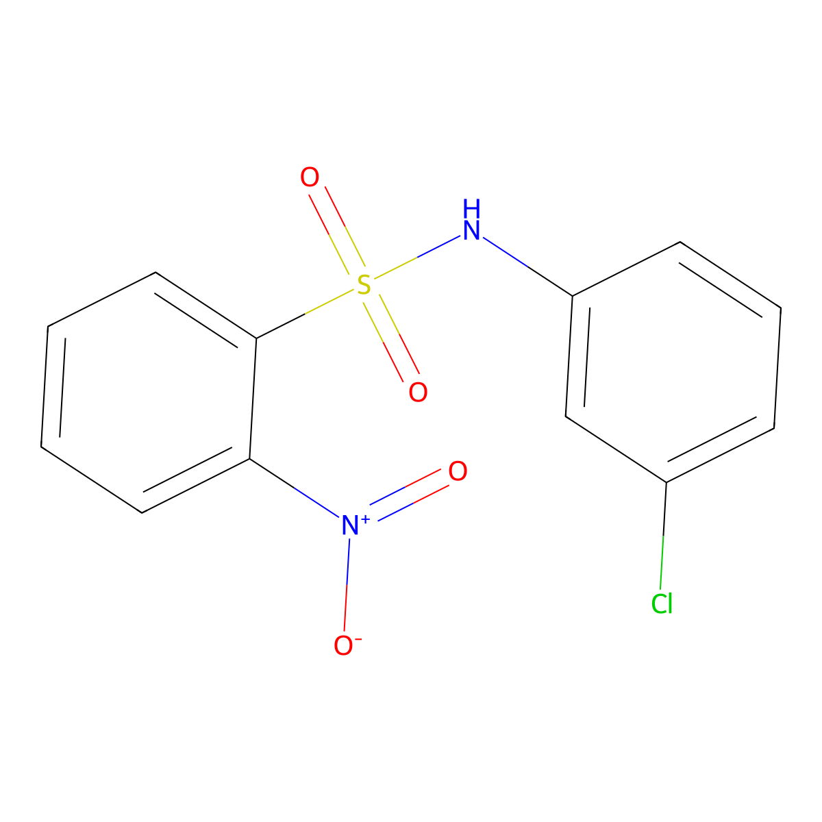 N-(3-chlorophenyl)-2-nitrobenzenesulfonamide molecular structure, CAS 63228-69-3