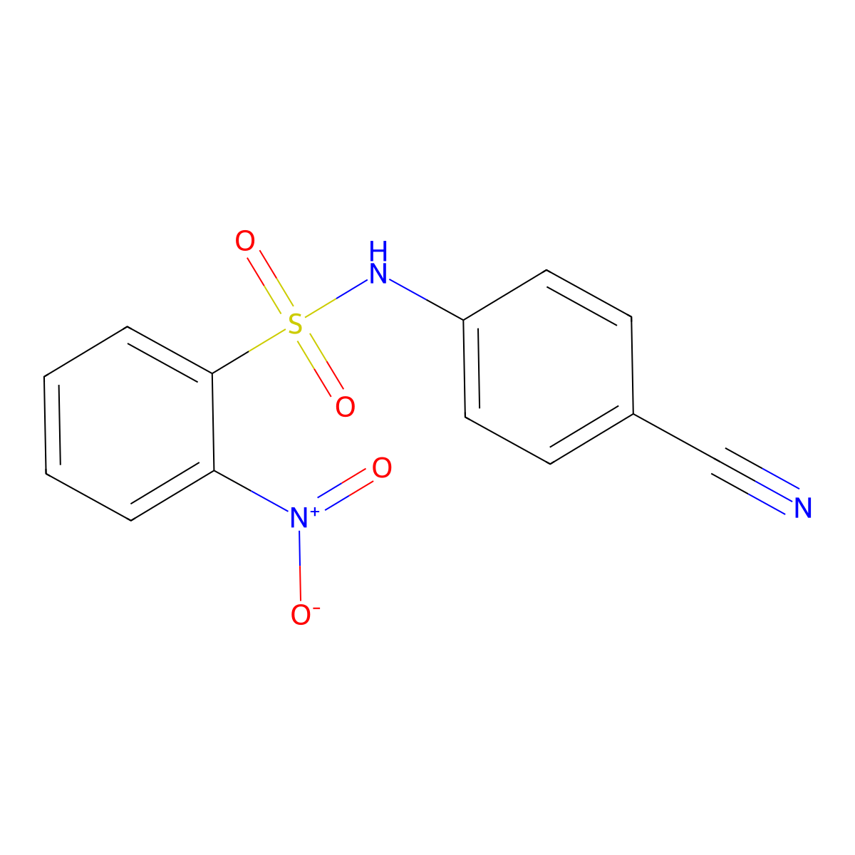 N-(4-cyanophenyl)-2-nitrobenzenesulfonamide molecular structure, CAS 63228-72-8
