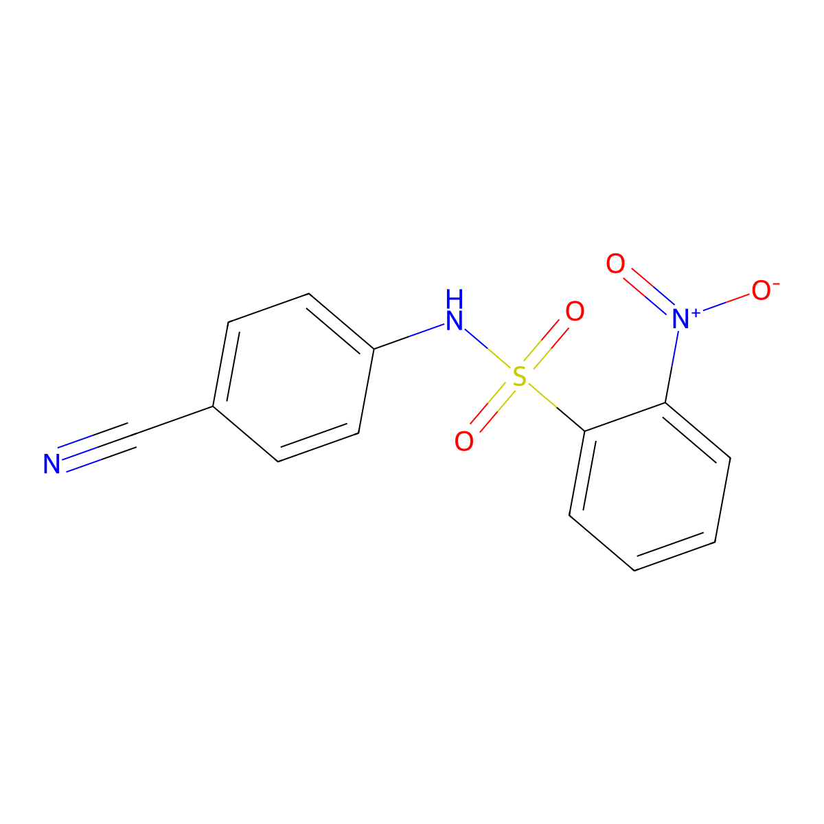 N-(4-cyanophenyl)-2-nitrobenzenesulfonamide molecular structure, CAS 63228-72-8