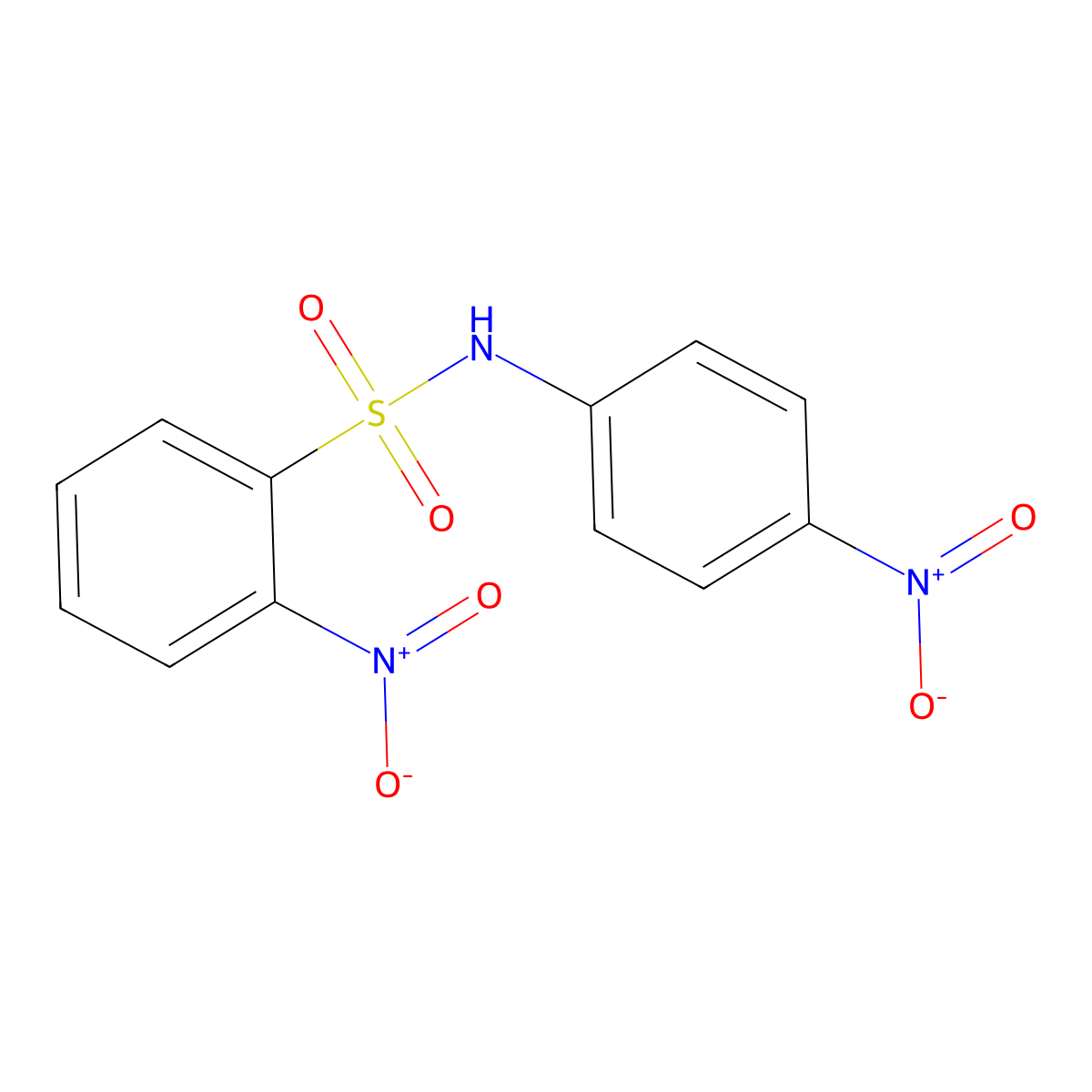 Benzenesulfonamide, 2-nitro-N-(4-nitrophenyl)- molecular structure, CAS 63228-73-9
