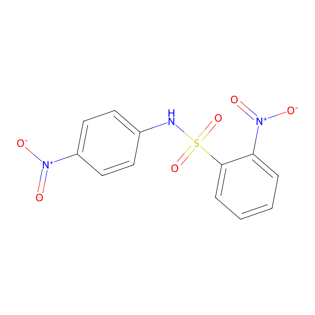 Benzenesulfonamide, 2-nitro-N-(4-nitrophenyl)- molecular structure, CAS 63228-73-9