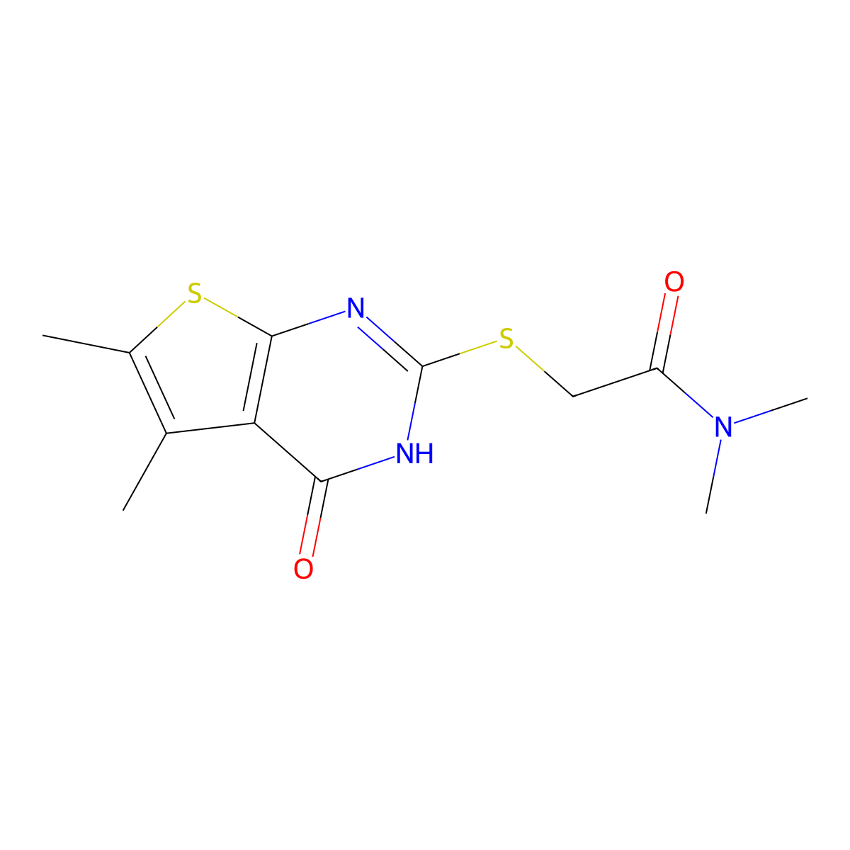 2-[(4-hydroxy-5,6-dimethylthieno[2,3-d]pyrimidin-2-yl)sulfanyl]-N,N-dimethylacetamide molecular structure, CAS 632289-16-8