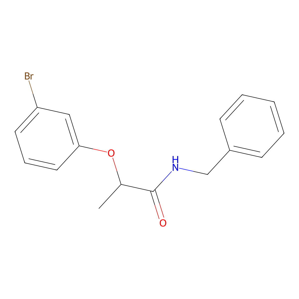 N-benzyl-2-(3-bromophenoxy)propanamide molecular structure, CAS 632289-95-3