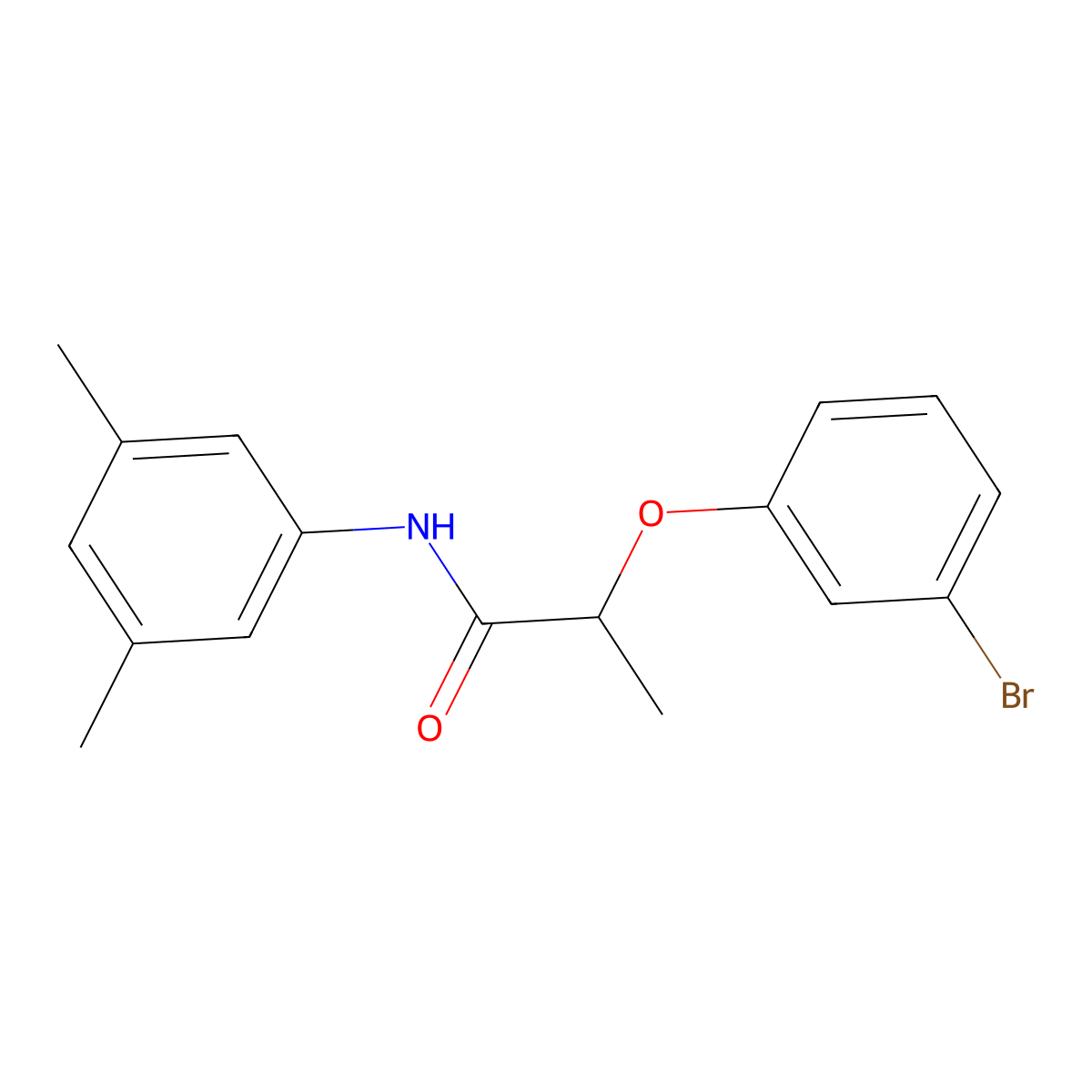 2-(3-bromophenoxy)-N-(3,5-dimethylphenyl)propanamide molecular structure, CAS 632290-60-9