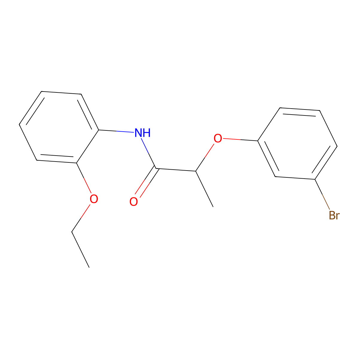 2-(3-bromophenoxy)-N-(2-ethoxyphenyl)propanamide molecular structure, CAS 632290-70-1