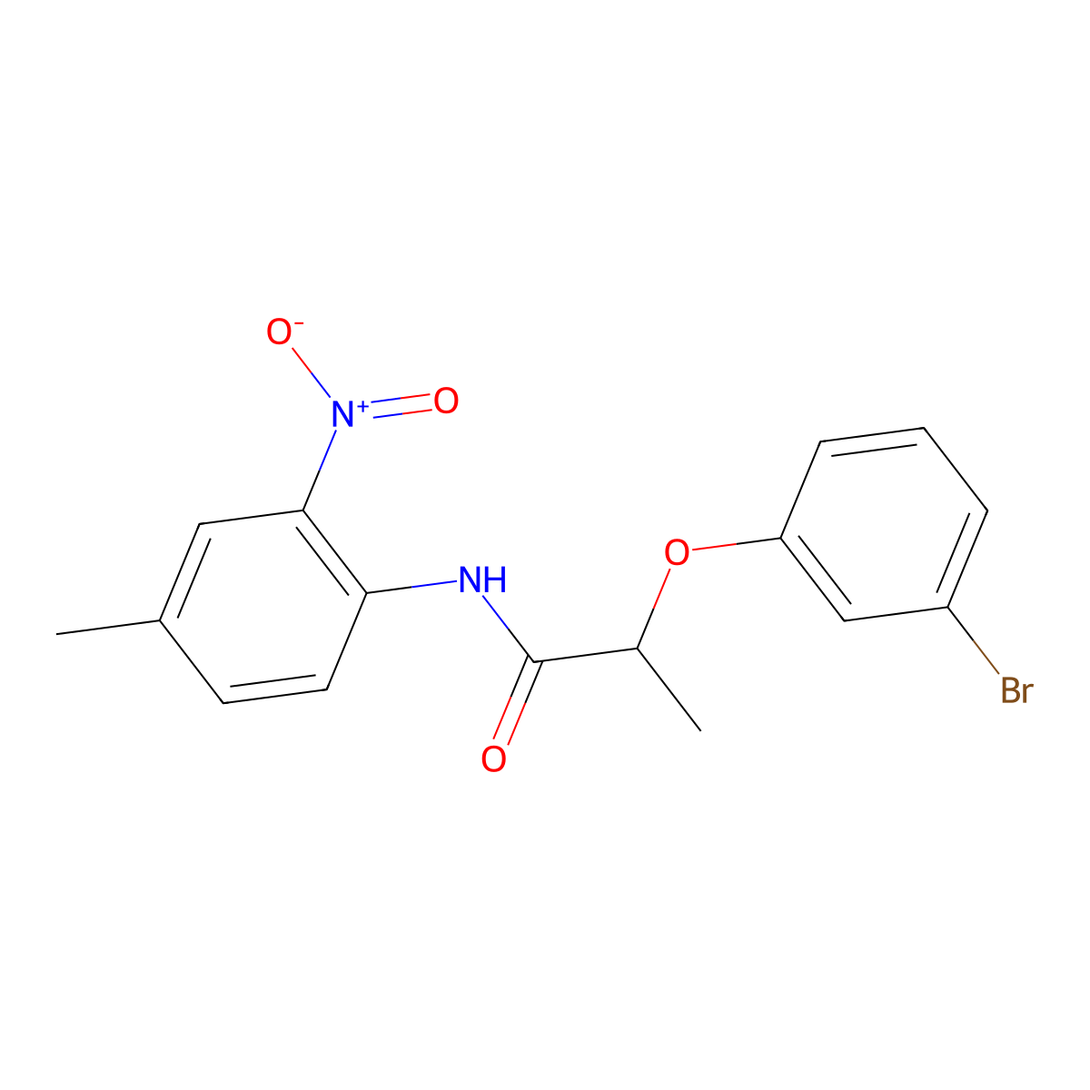 2-(3-bromophenoxy)-N-(4-methyl-2-nitrophenyl)propanamide molecular structure, CAS 632290-80-3