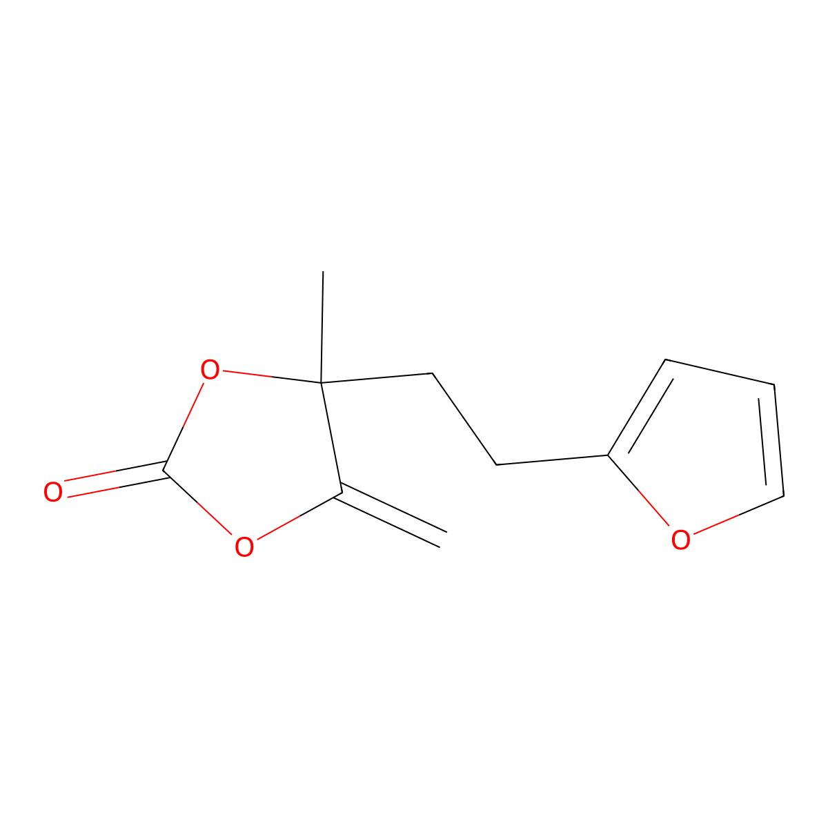 4-[2-(Fur-2-yl)ethyl]-4-methyl-5-methylene-1,3-dioxolan-2-one molecular structure, CAS 632291-69-1