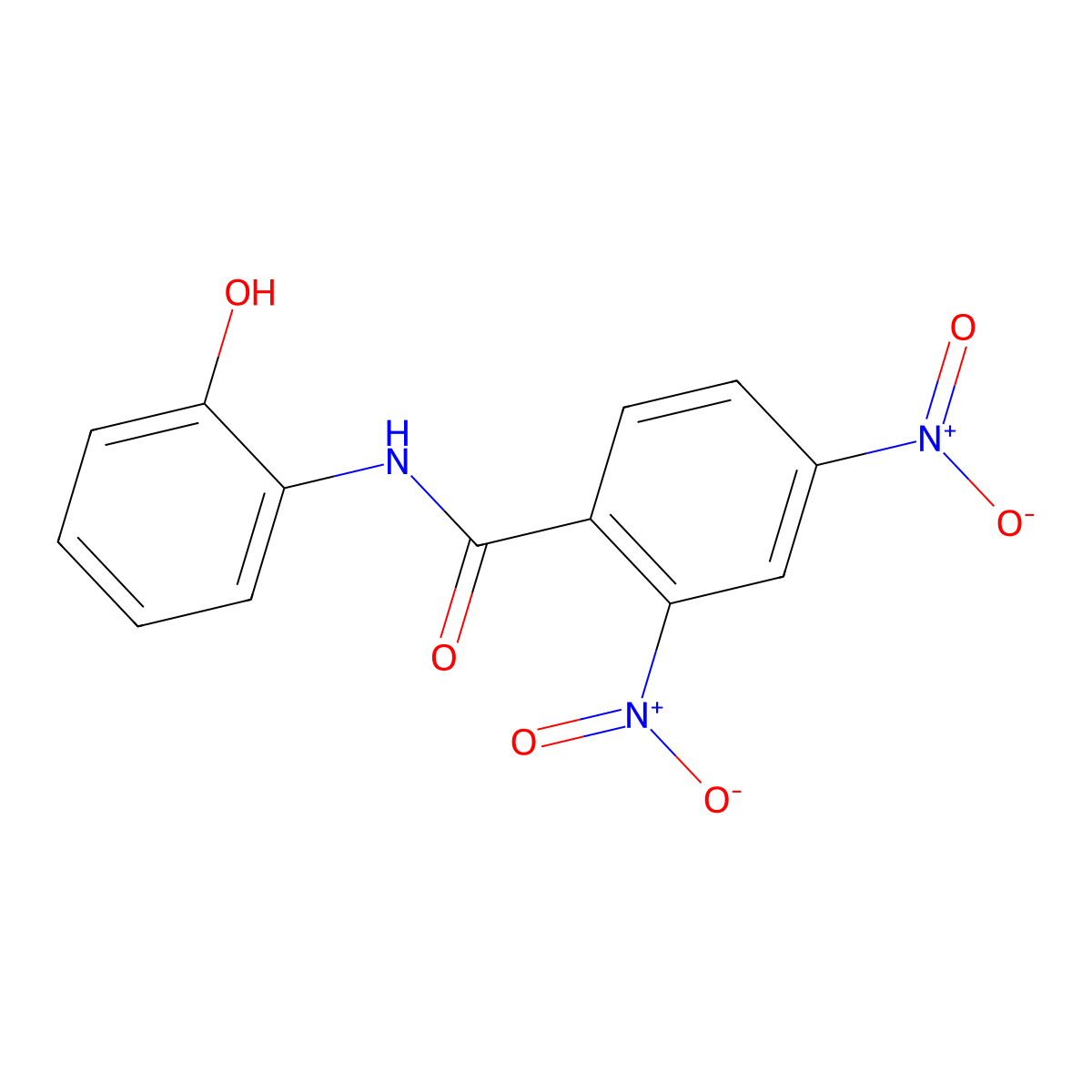 N-(2-hydroxyphenyl)-2,4-dinitrobenzamide molecular structure, CAS 632291-72-6