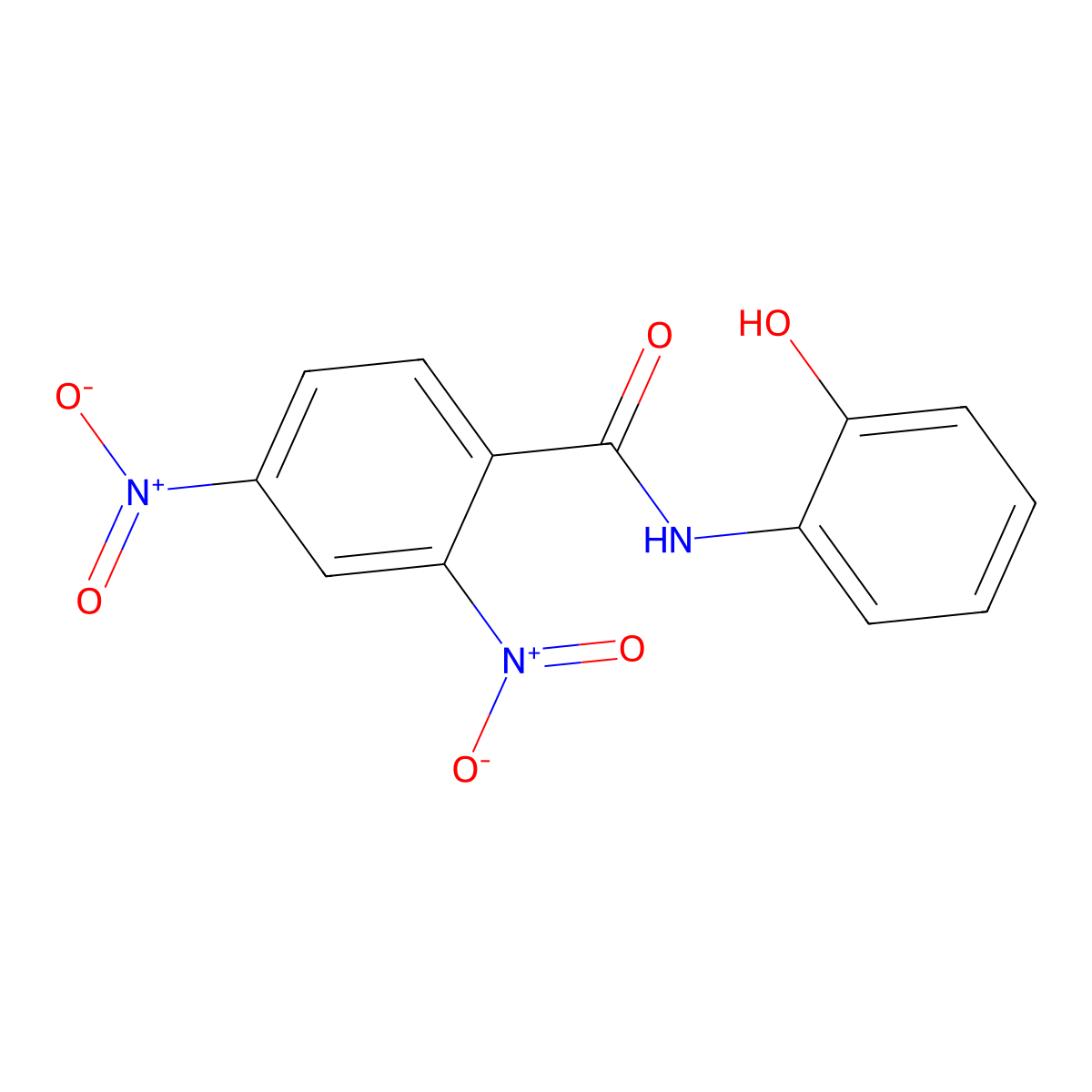 N-(2-hydroxyphenyl)-2,4-dinitrobenzamide molecular structure, CAS 632291-72-6
