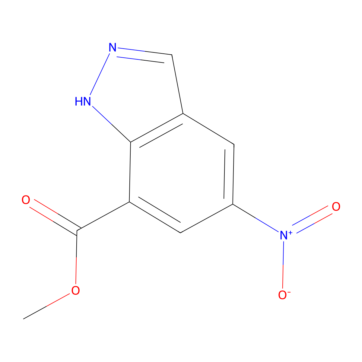 methyl 5-nitro-1H-indazole-7-carboxylate molecular structure, CAS 632291-85-1