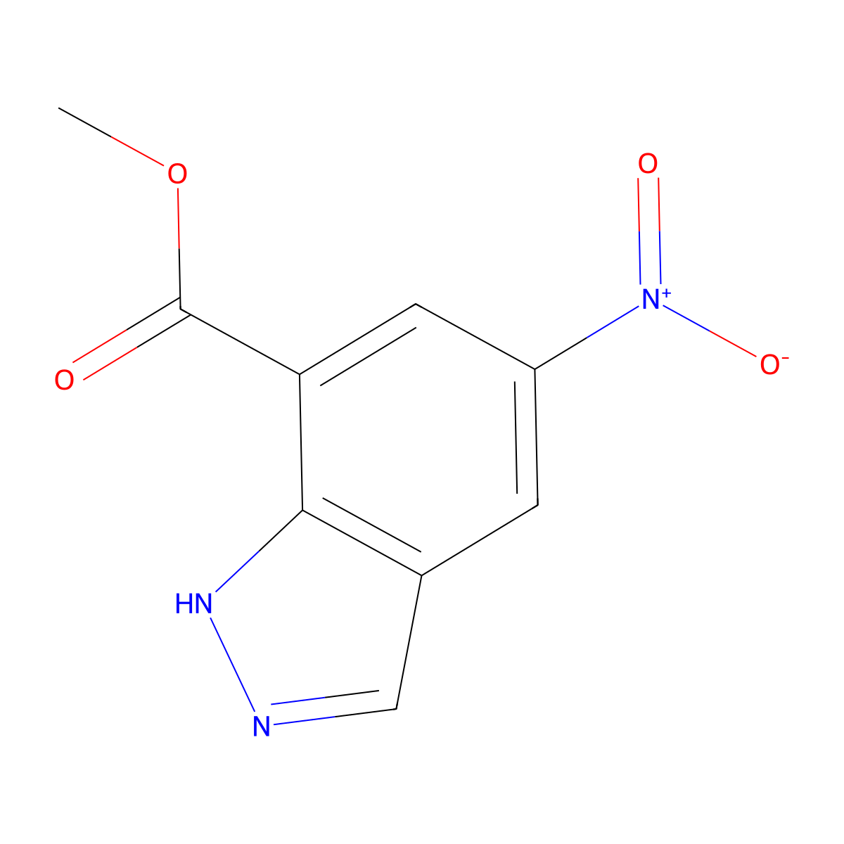 methyl 5-nitro-1H-indazole-7-carboxylate molecular structure, CAS 632291-85-1