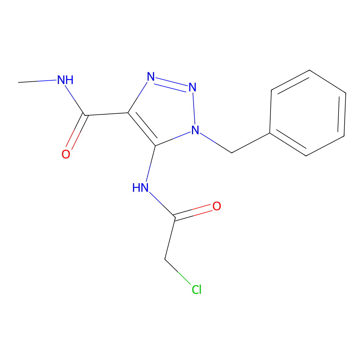 1-benzyl-5-[(chloroacetyl)amino]-N-methyl-1H-1,2,3-triazole-4-carboxamide molecular structure, CAS 632291-88-4