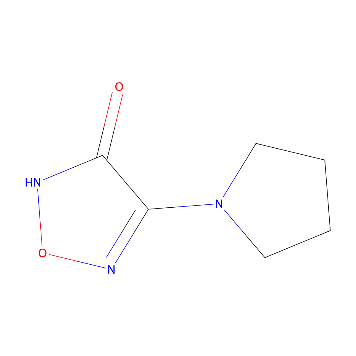 4-(Pyrrolidin-1-yl)-1,2,5-oxadiazol-3(2H)-one molecular structure, CAS 632292-00-3