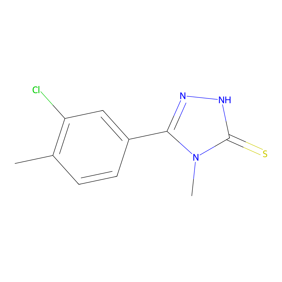 5-(3-chloro-4-methylphenyl)-4-methyl-4H-1,2,4-triazole-3-thiol molecular structure, CAS 632292-08-1