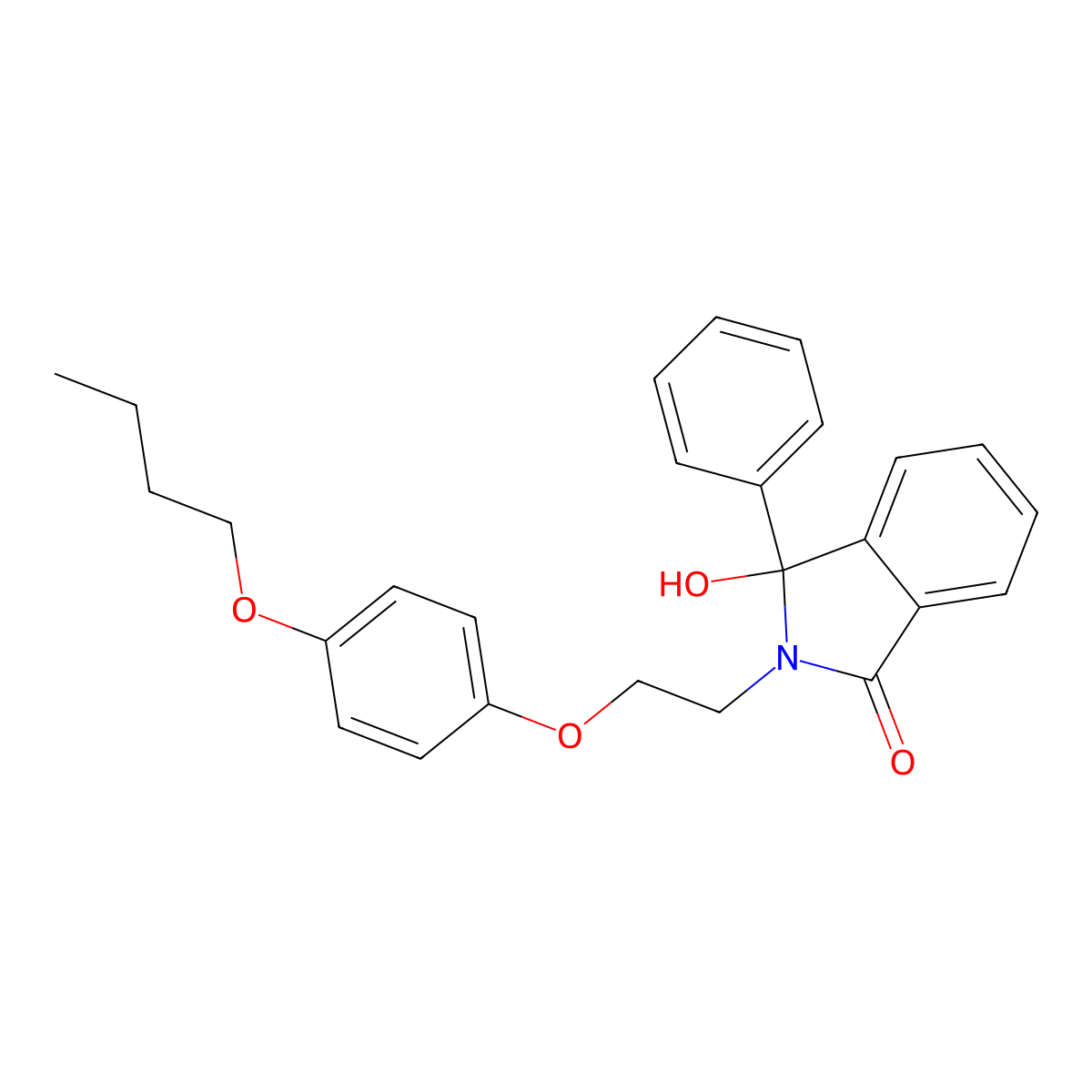 2-[2-(4-Butoxyphenoxy)ethyl]-3-hydroxy-3-phenylisoindol-1-one molecular structure, CAS 632292-14-9