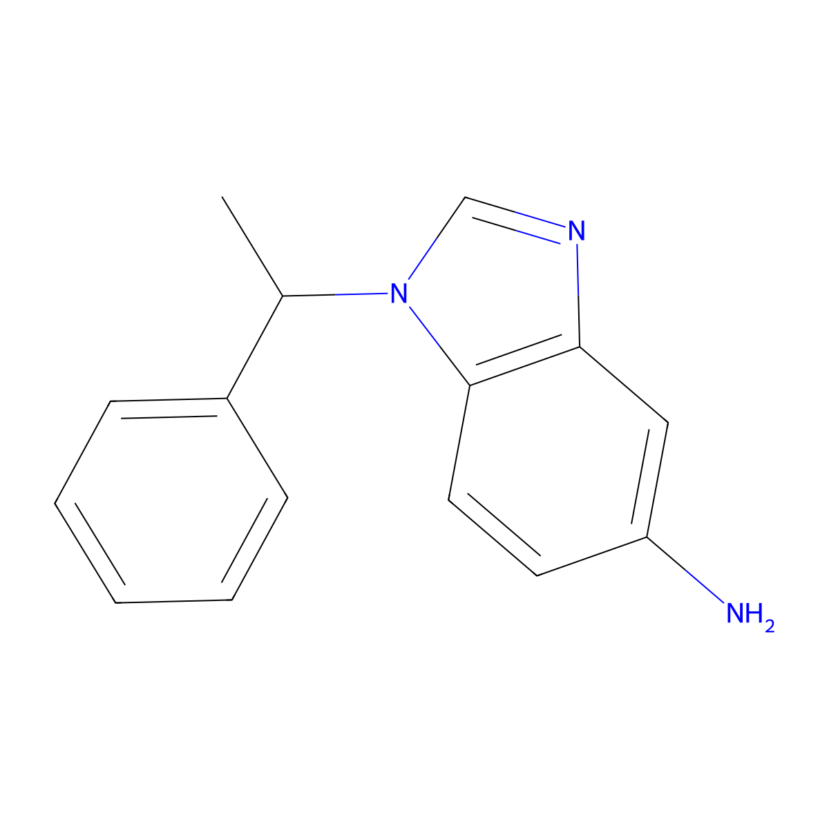 1H-Benzoimidazole, 5-amino-1-(1-phenylethyl)- molecular structure, CAS 632292-15-0