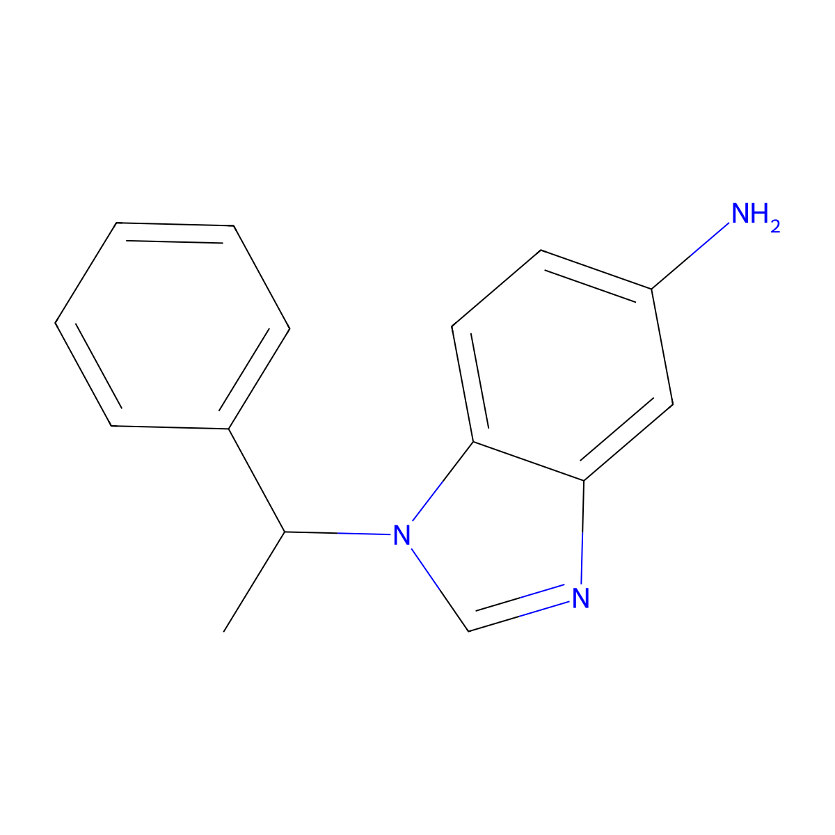 1H-Benzoimidazole, 5-amino-1-(1-phenylethyl)- molecular structure, CAS 632292-15-0