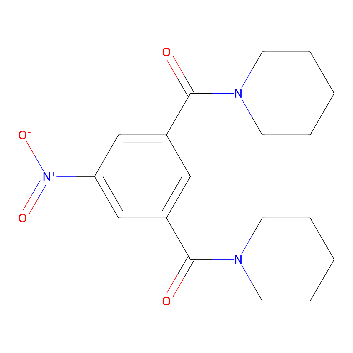 [3-Nitro-5-(piperidine-1-carbonyl)phenyl]-piperidin-1-ylmethanone molecular structure, CAS 632292-24-1