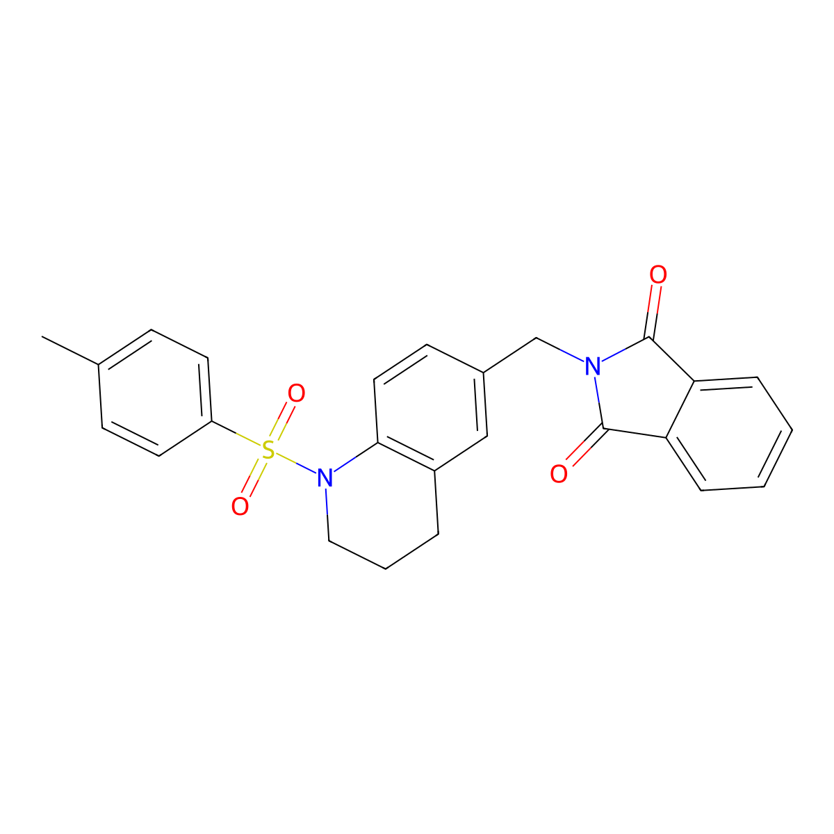 2-[[1-(4-methylphenyl)sulfonyl-3,4-dihydro-2H-quinolin-6-yl]methyl]isoindole-1,3-dione molecular structure, CAS 632292-33-2