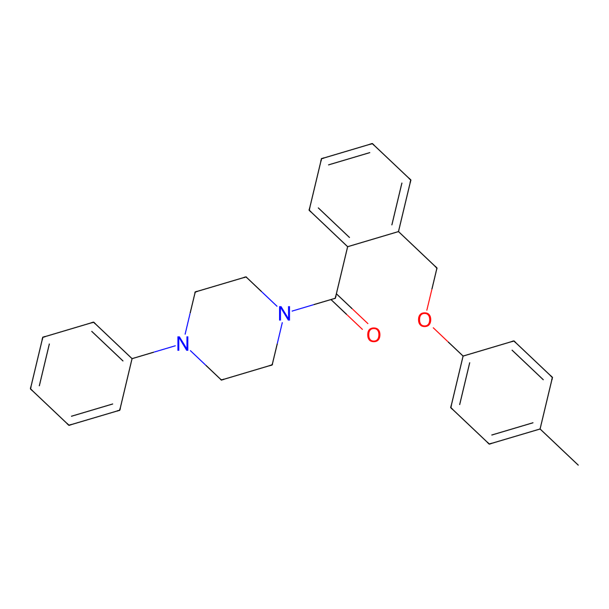 [2-[(4-Methylphenoxy)methyl]phenyl]-(4-phenylpiperazin-1-yl)methanone molecular structure, CAS 632292-38-7