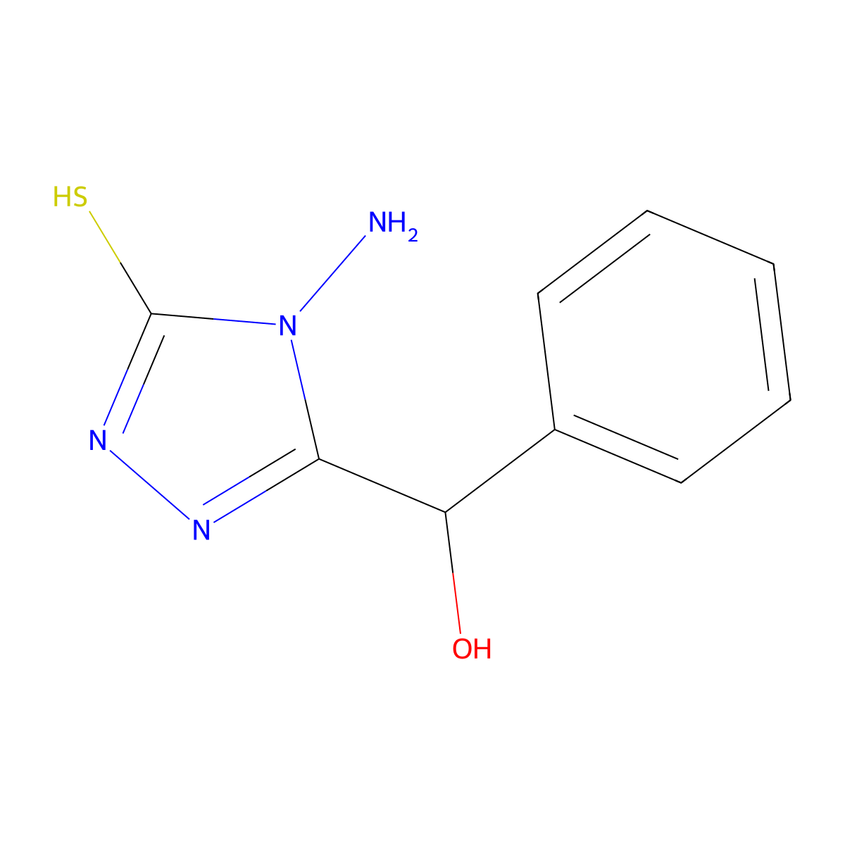 (4-amino-5-sulfanyl-4H-1,2,4-triazol-3-yl)(phenyl)methanol molecular structure, CAS 632292-52-5