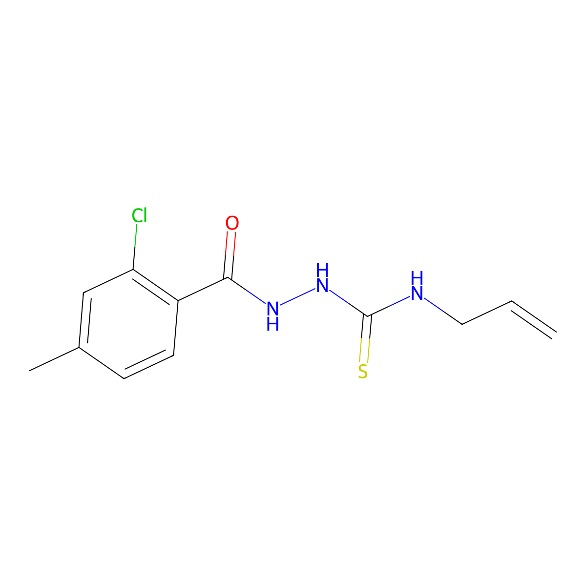 N-allyl-2-(2-chloro-4-methylbenzoyl)hydrazinecarbothioamide molecular structure, CAS 632292-68-3