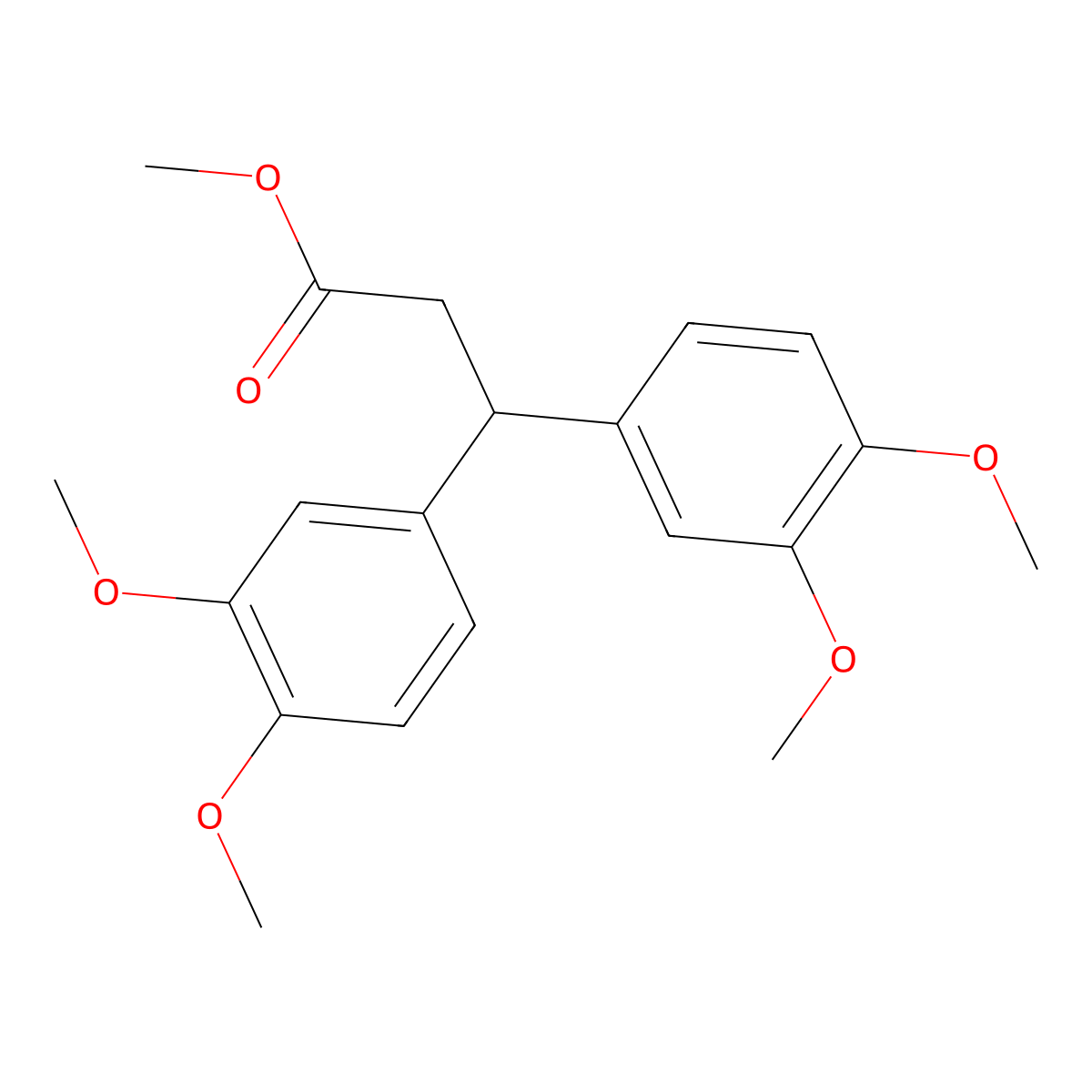 Methyl 3,3-bis(3,4-dimethoxyphenyl)propanoate molecular structure, CAS 632292-73-0