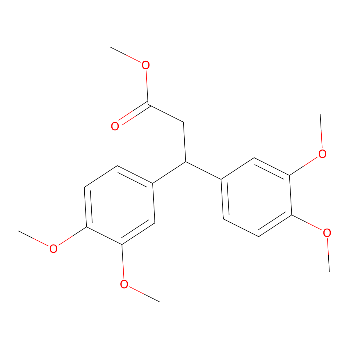 Methyl 3,3-bis(3,4-dimethoxyphenyl)propanoate molecular structure, CAS 632292-73-0
