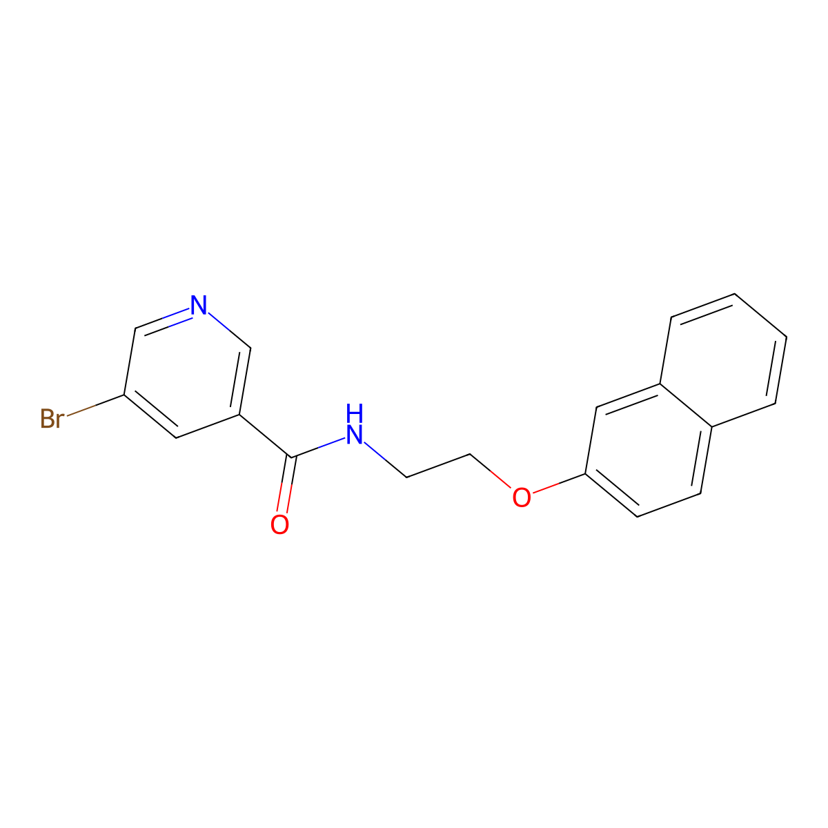 5-bromo-N-(2-naphthalen-2-yloxyethyl)pyridine-3-carboxamide molecular structure, CAS 632292-78-5