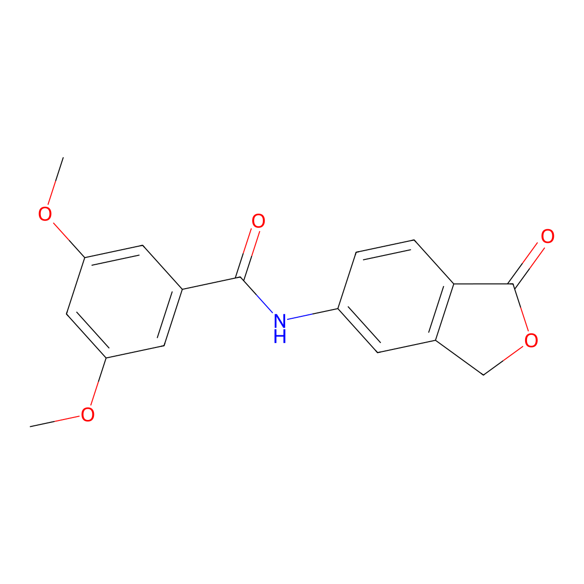 3,5-dimethoxy-N-(1-oxo-1,3-dihydro-2-benzofuran-5-yl)benzamide molecular structure, CAS 632292-81-0