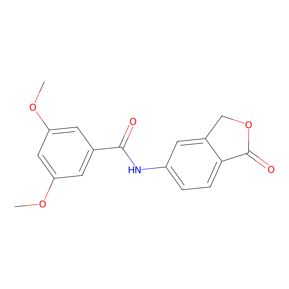3,5-dimethoxy-N-(1-oxo-1,3-dihydro-2-benzofuran-5-yl)benzamide molecular structure, CAS 632292-81-0